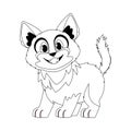 Cleverly cat in a organize organize, uncommon for children's coloring books. Cartoon style, Vector Illustration