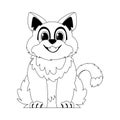 Cleverly cat in a organize organize, unprecedented for children's coloring books. Cartoon style, Vector Illustration Royalty Free Stock Photo