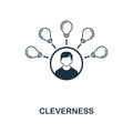 Cleverness icon. Monochrome style icon design from project management icon collection. UI. Illustration of cleverness icon. Ready
