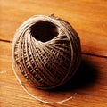 Clew of pack-thread on wood board Royalty Free Stock Photo