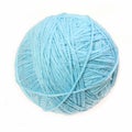 Clew of woolen thread isolated on a white background. Blue ball of woolen Royalty Free Stock Photo