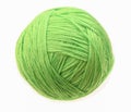 Clew of woolen thread isolated on a white background. Green ball of woolen Royalty Free Stock Photo