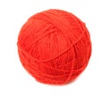 Clew of woolen thread isolated on a white background. Red ball of woolen Royalty Free Stock Photo