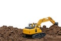 Clewer excavator digging  a construction site . Royalty Free Stock Photo