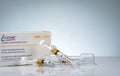 Clexane Syringes solution for injection in pre-filled syringes and injection needle with automatic safety system. Enoxaparin Royalty Free Stock Photo