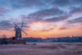Cley Windmill at Sunset Royalty Free Stock Photo