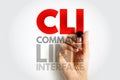 CLI acronym handwritten concept showing command line interface. Representation of textual environment where programmers execute Royalty Free Stock Photo