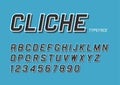 Cliche vector decorative bold font design, alphabet, typeface, t