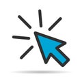 Click arrow mouse shadow icon, web button cursor. Digital design vector illustration Royalty Free Stock Photo