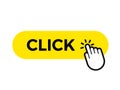Click bar and finger vector web button icon template Royalty Free Stock Photo