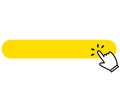 Click blank button with hand pointer clicking icon. hand clicking button
