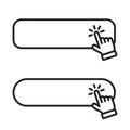 Click blank button with hand pointer clicking icon