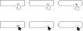 Click Blank Button with pointer clicking. Mouse Pointer Pictogram. Action button. Cursor icon. Vector illustration. Royalty Free Stock Photo