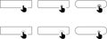 Click Blank Button with pointer clicking. Mouse Pointer Pictogram. Action button. Cursor icon. Vector illustration Royalty Free Stock Photo