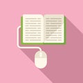 Click book icon flat vector. Study book Royalty Free Stock Photo