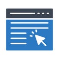 Click browser glyph color vector icon Royalty Free Stock Photo