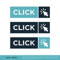 Click Button Arrow Icon Vector Logo Template Illustration Design. Vector EPS 10