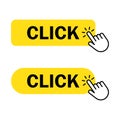 Click button with hand Royalty Free Stock Photo