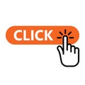 Click button with hand Royalty Free Stock Photo