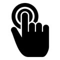 Click on button Hand cursor Touch screen icon black color vector illustration flat style image Royalty Free Stock Photo