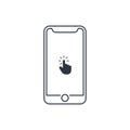 Click button on screen smartphone. vector symbol in flat style Royalty Free Stock Photo