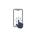 Click button on screen smartphone. vector symbol in flat style Royalty Free Stock Photo