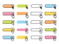 Click buttons. Clicked button, website buy interface elements. Internet page bar, cursor pointer and direction tools