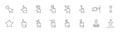 Click Buttons Icons. Icons Cursor, Mouse, Hand, Finger, Arrow. Editable Stroke Royalty Free Stock Photo