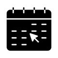 Click calendar glyph flat vector icon Royalty Free Stock Photo