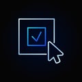 Click on check mark vector bright icon or logo element Royalty Free Stock Photo