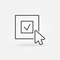 Click on check mark vector icon in outline style Royalty Free Stock Photo