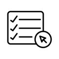 Click checklist thin line vector icon Royalty Free Stock Photo