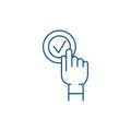 Click click box line icon concept. Click click box flat  vector symbol, sign, outline illustration. Royalty Free Stock Photo