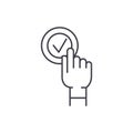 Click click box line icon concept. Click click box vector linear illustration, symbol, sign Royalty Free Stock Photo