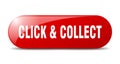 click & collect button. sticker. banner. rounded glass sign