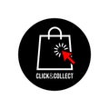 Click and Collect Logo. Vector banner Royalty Free Stock Photo