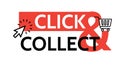 Click collect sign. cart. Vector isolated symbol illustration