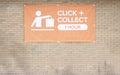 Click and collect sign online buying made easy at shop store mall superstore to reduce time and effort