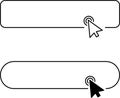Click cursor button with hand pointer clicking. Click here web button sign. Isolated website buy or register bar Royalty Free Stock Photo
