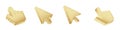 Click cursor 3d gold icon. Computer mouse pointer golden arrow Royalty Free Stock Photo