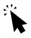 Click cursor set. Computer pointer hand and arrow icon. Press pick action element. Vector web interface elements. Royalty Free Stock Photo