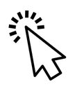 Click cursor set. Computer pointer hand and arrow icon. Press pick action element. Vector web interface elements. Royalty Free Stock Photo