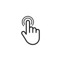 Click cursor set. Computer pointer hand and arrow icon. Press pick action element. Vector web interface elements. Royalty Free Stock Photo