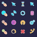 Click cursors icons set vector sticker