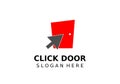 Click door Logo Template Design Vector, Emblem, Design Concept, Creative Symbol, Icon in white background. Royalty Free Stock Photo