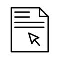 Click file thin line vector icon Royalty Free Stock Photo