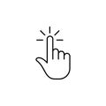 Click, finger, gesture, hand, one outline icon. Element of simple icon for websites, mobile app, info graphics. Signs and symbols