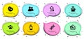 Bacteria, Users and People talking icons set. Click hand, Coffee cup and Send mail signs. Vector