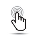 Click hand icon. Cursor finger sign flat vector. Royalty Free Stock Photo