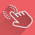 Click hand icon. Cursor finger sign flat vector. Illustration wi Royalty Free Stock Photo